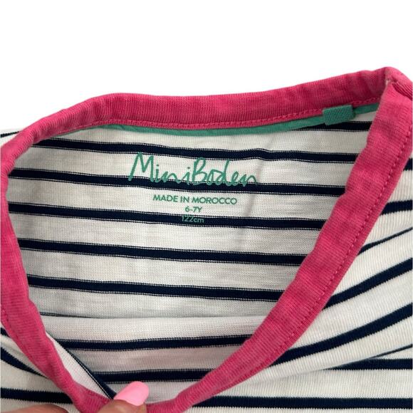 MINI BODEN Girls Striped Pocket Dress 6-7y - Picture 3 of 5
